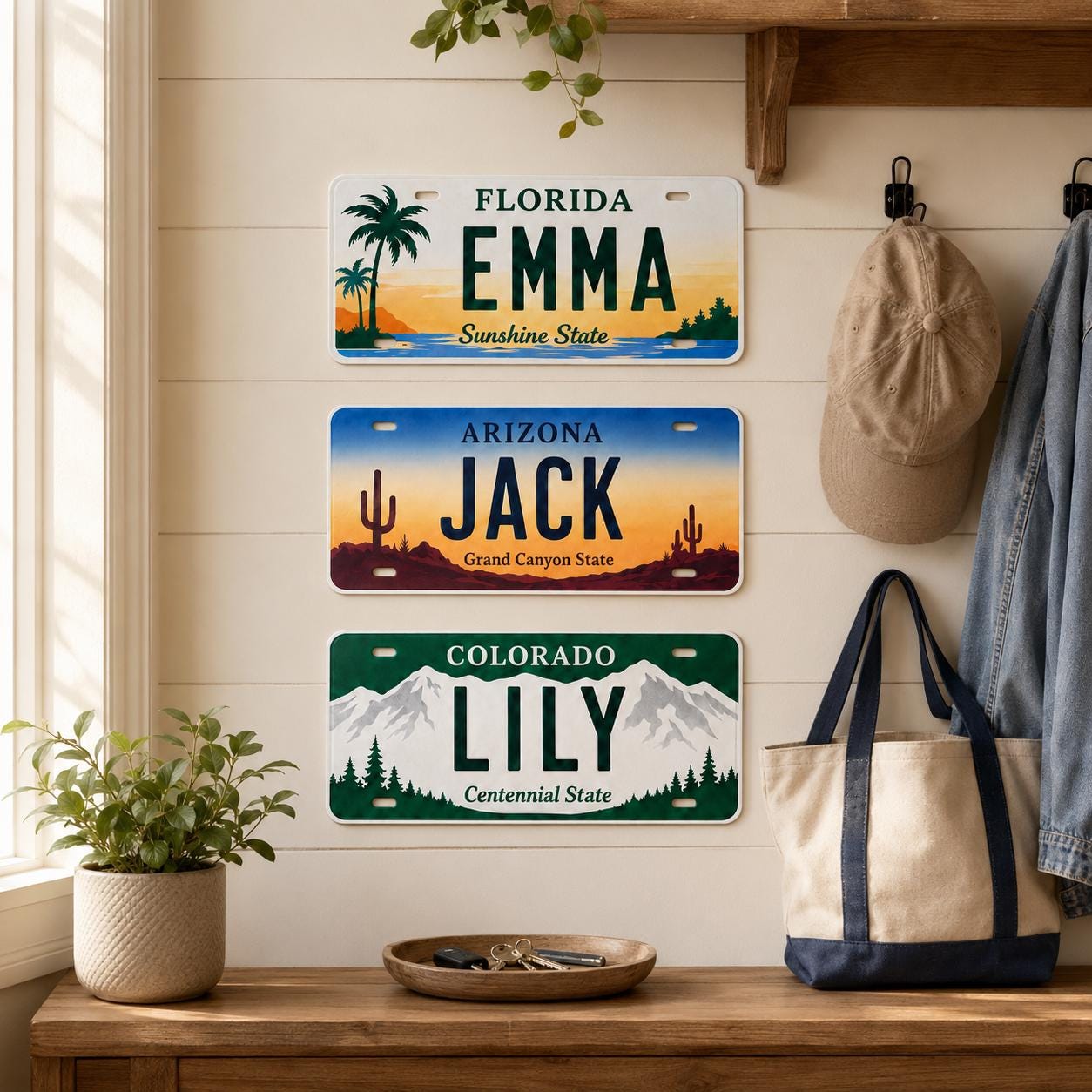 Custom State License Plate, Personalized 12x6 Aluminum Plate, Garage Wall Decor, Name Plate Gift