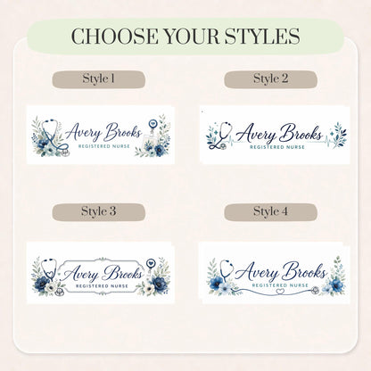 Four design styles for the RN LED Nameplate