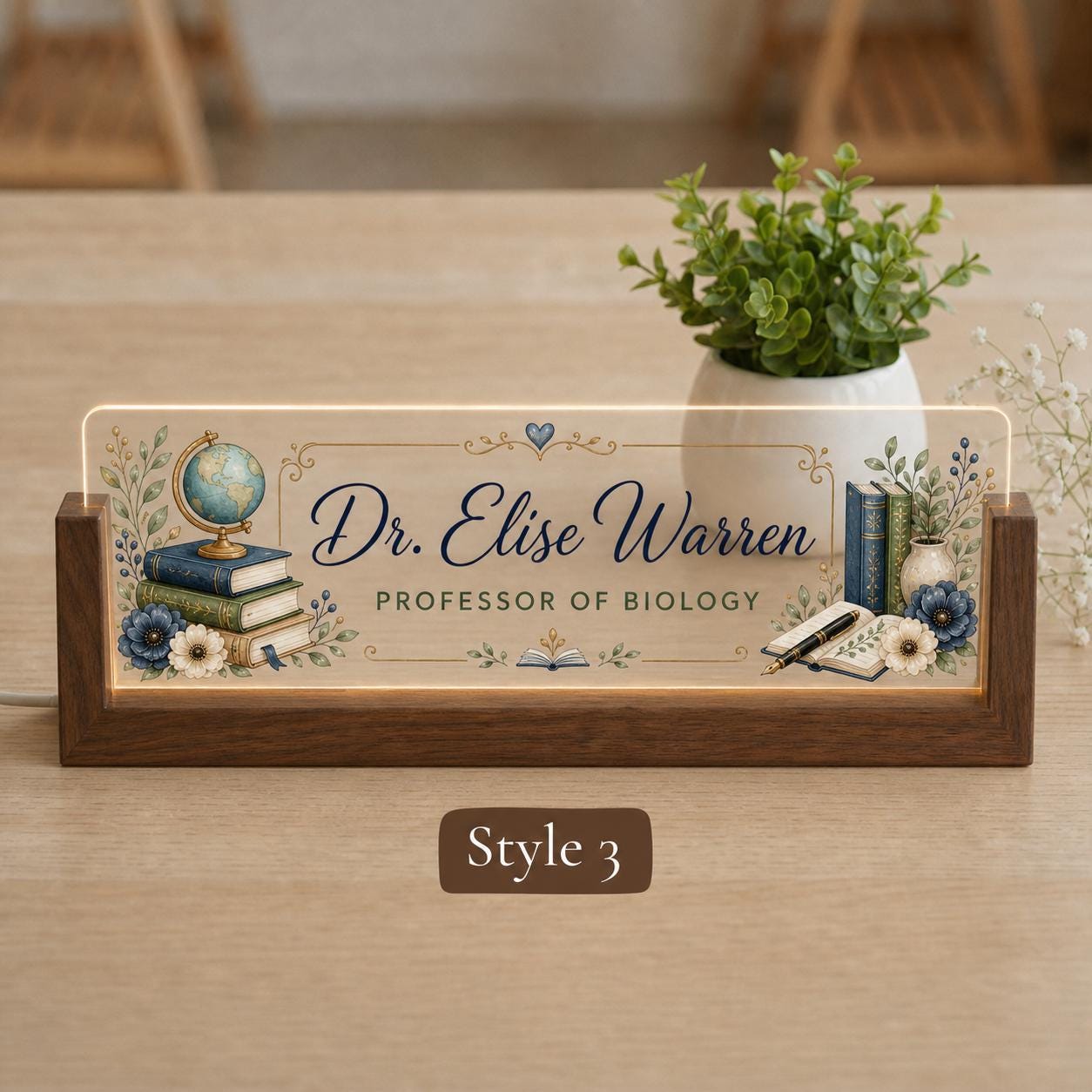 Style 3 Professor LED Nameplate