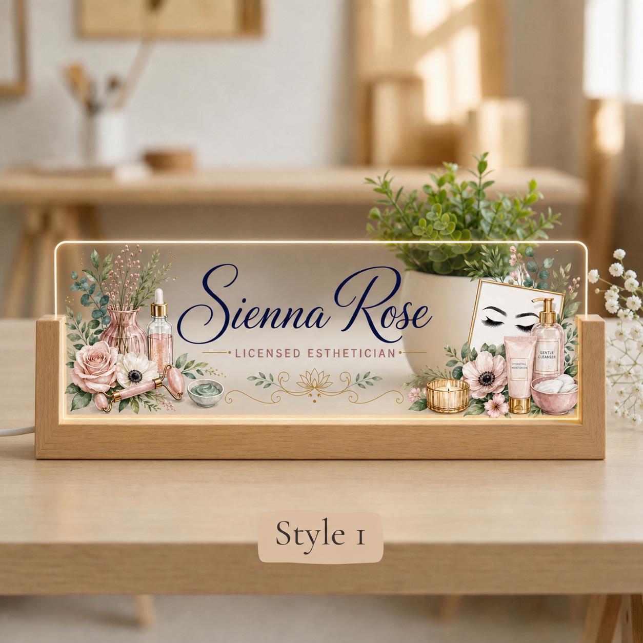 Esthetician LED Nameplate