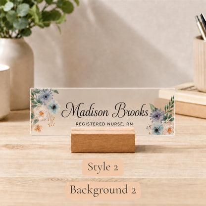Personalized rn acrylic nameplate design example