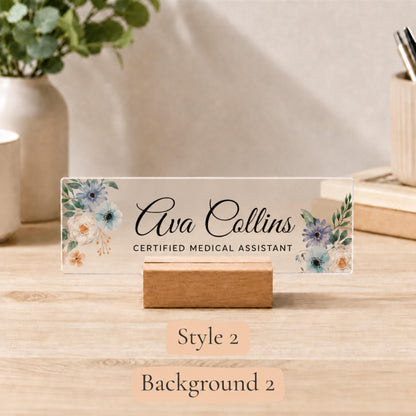 Personalized medical assistant acrylic nameplate design example
