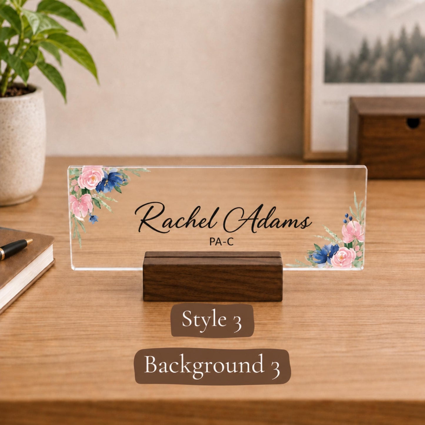 Personalized physician assistant acrylic nameplate design example