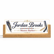 Personalized Barber LED Desk Nameplate