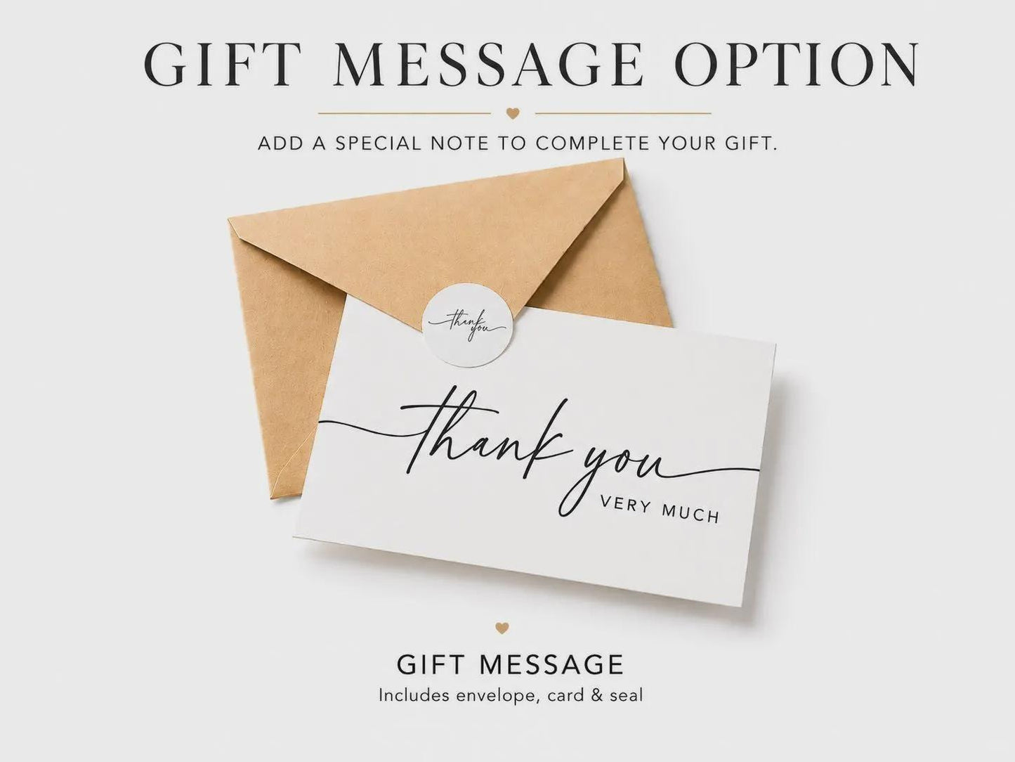 Printed gift note card with envelope