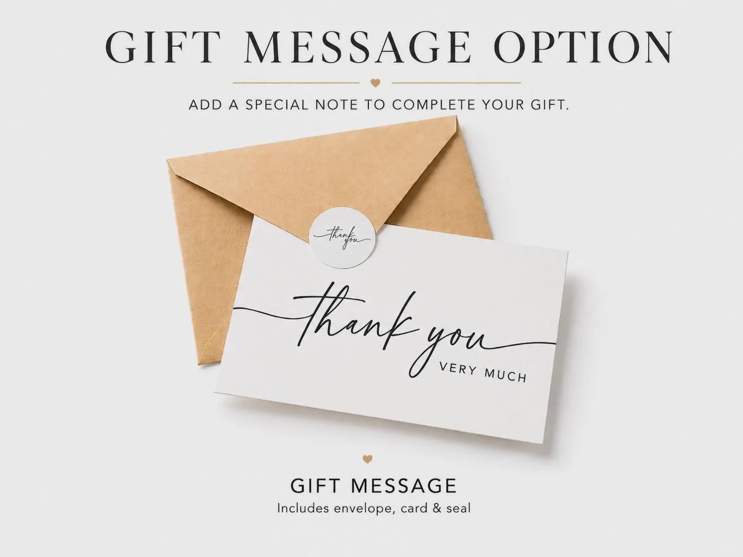 Printed gift note card with envelope