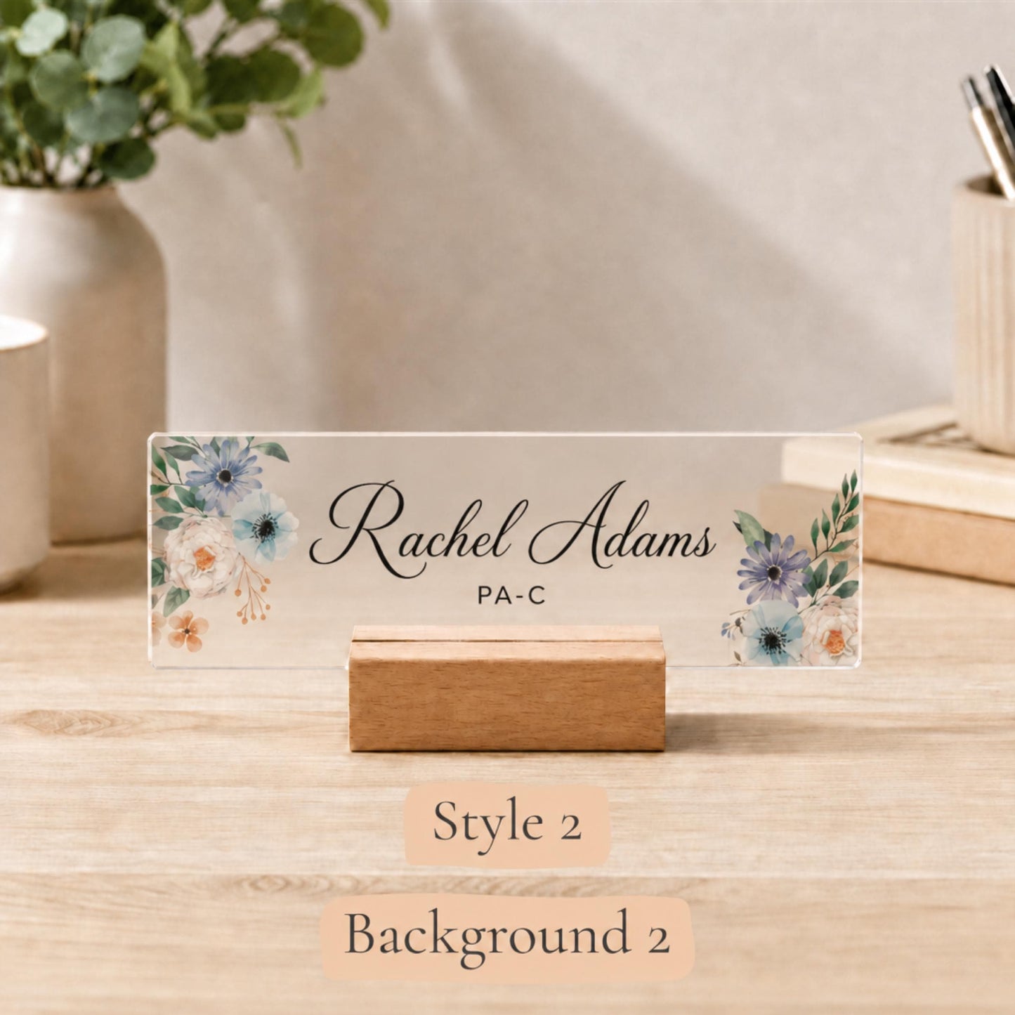 Personalized physician assistant acrylic nameplate design example