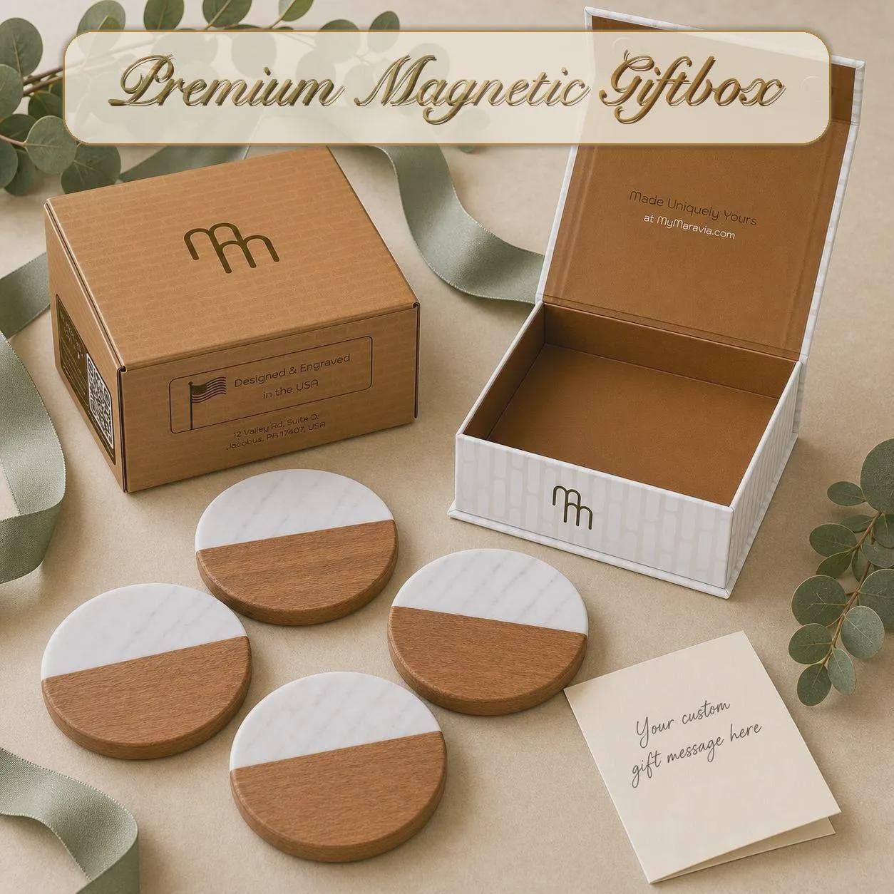 Wedding Marble & Wood Coasters product image 10