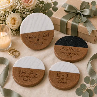 Anniversary Marble & Wood Coasters product image 9