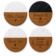 Teacher Marble & Wood Coasters