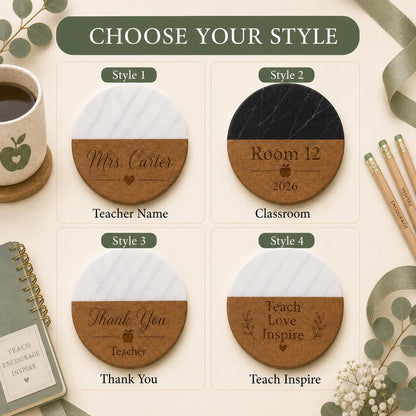 Teacher Marble & Wood Coasters product image 3