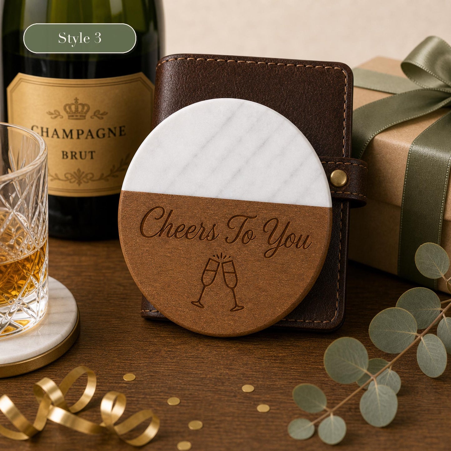 Retirement Marble & Wood Coasters product image 7