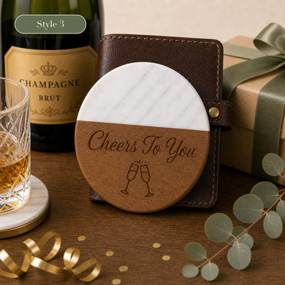 Retirement Marble & Wood Coasters product image 7