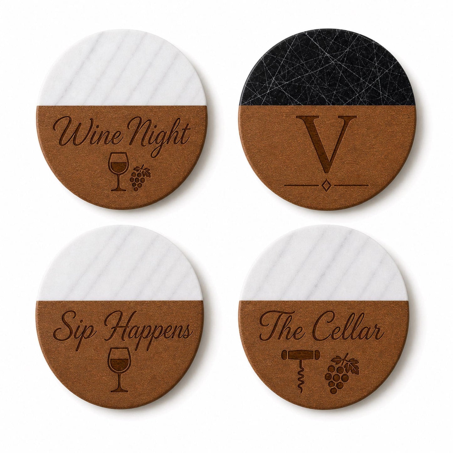 Wine Marble & Wood Coasters product image 2