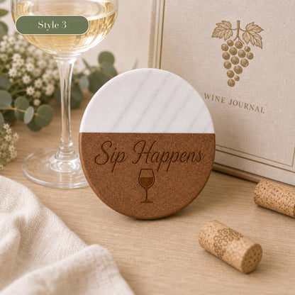 Wine Marble & Wood Coasters product image 7