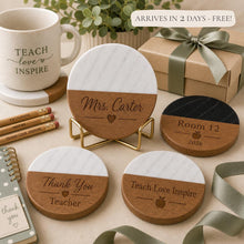 Teacher Marble & Wood Coasters