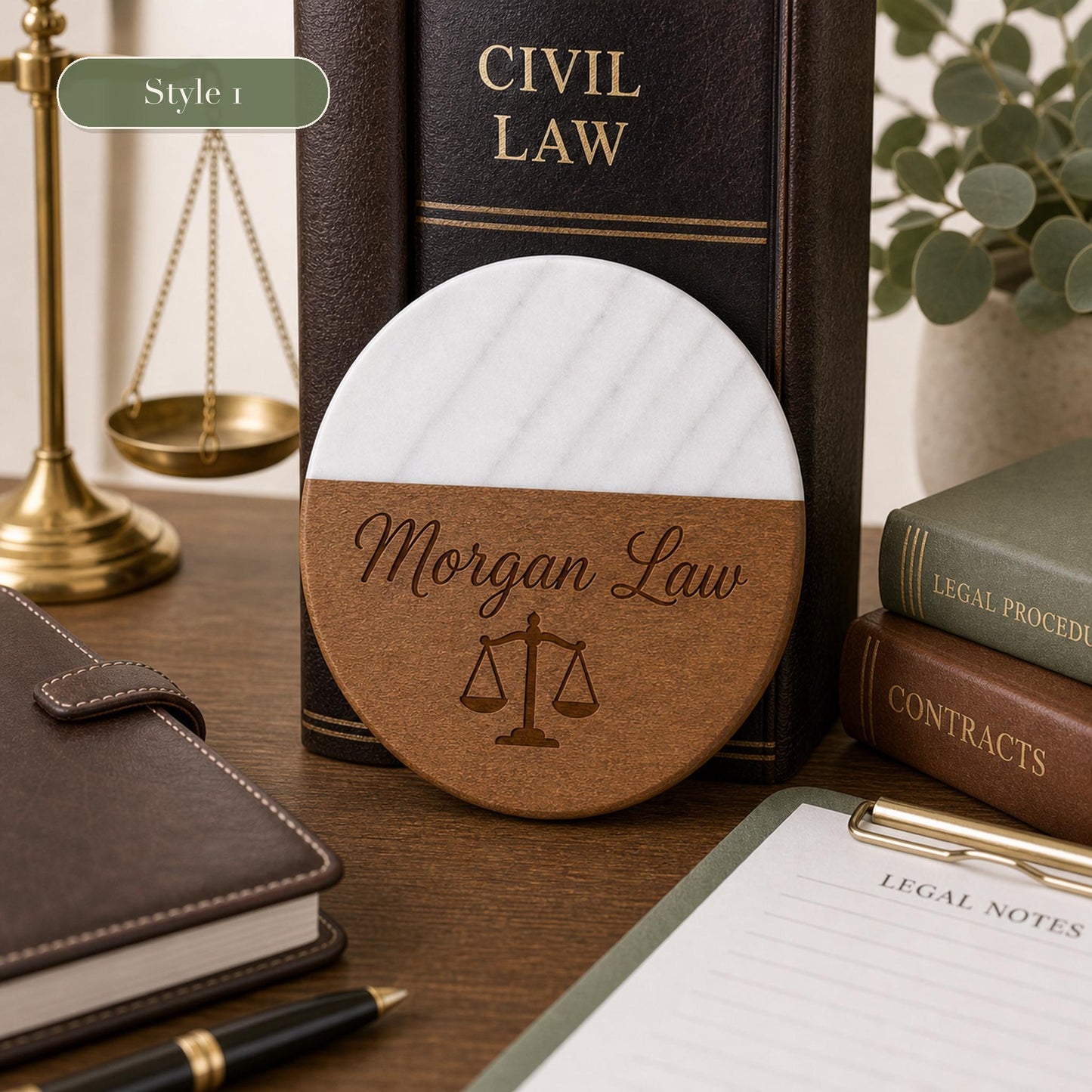 Lawyer Marble & Wood Coasters product image 5