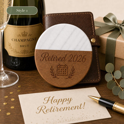 Retirement Marble & Wood Coasters product image 5