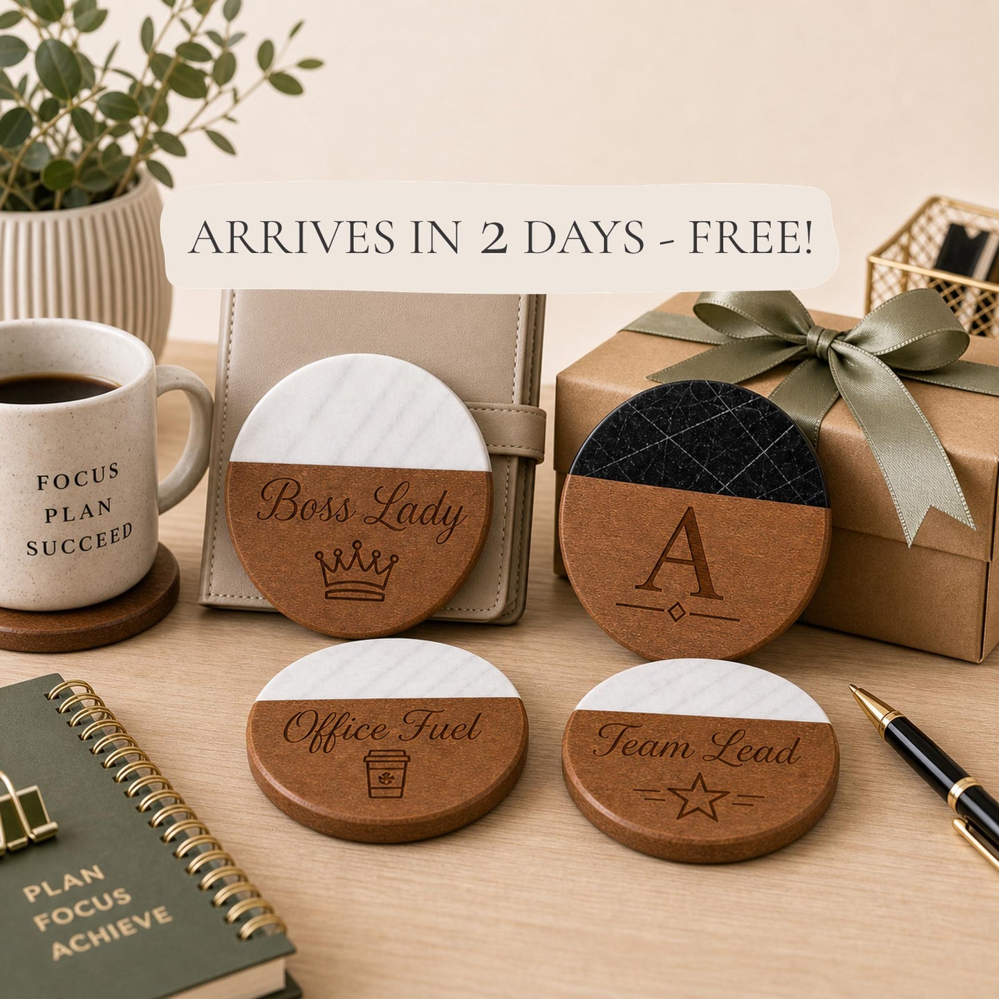 Boss Marble & Wood Coasters