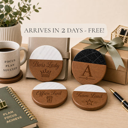 Boss Marble & Wood Coasters