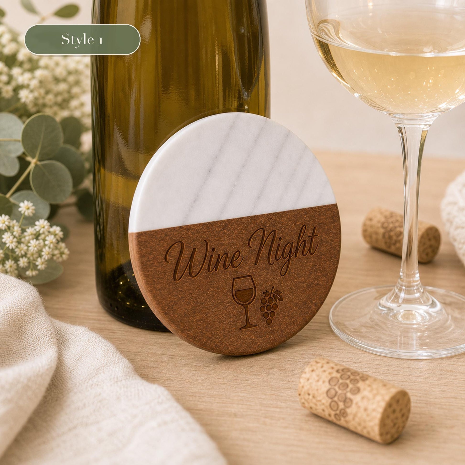 Wine Marble & Wood Coasters product image 5