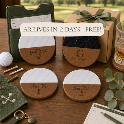 Golf Marble & Wood Coasters