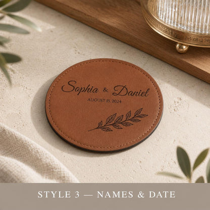 Engraved Leatherette Coaster Set product image 7
