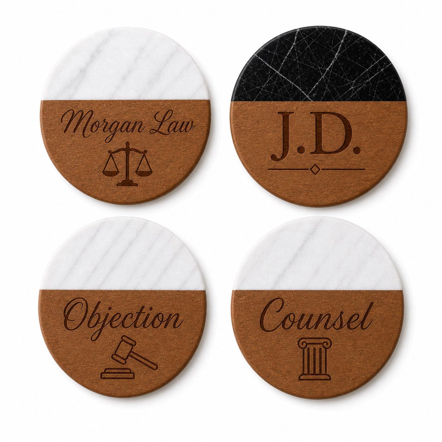 Lawyer Marble & Wood Coasters product image 2