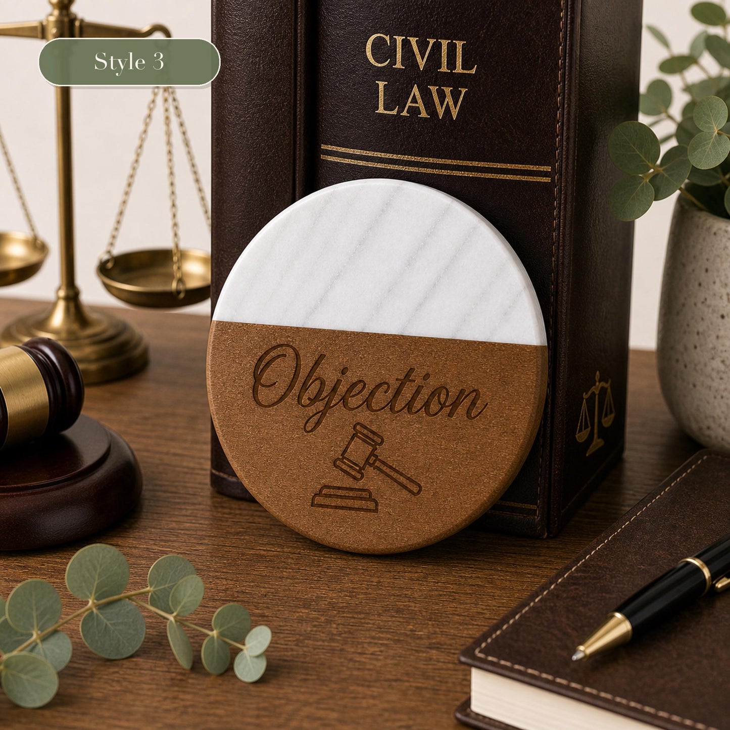 Lawyer Marble & Wood Coasters product image 7