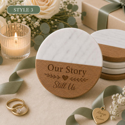 Anniversary Marble & Wood Coasters product image 7