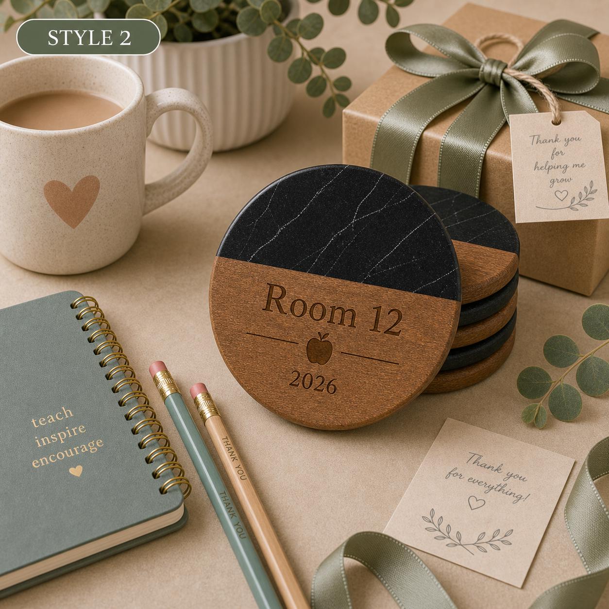 Teacher Marble & Wood Coasters product image 6