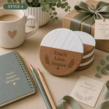 Teacher Marble & Wood Coasters product image 8