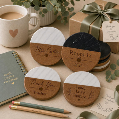 Teacher Marble & Wood Coasters product image 9