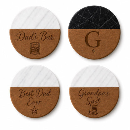 Marble & Wood Coasters for Dad product image 2