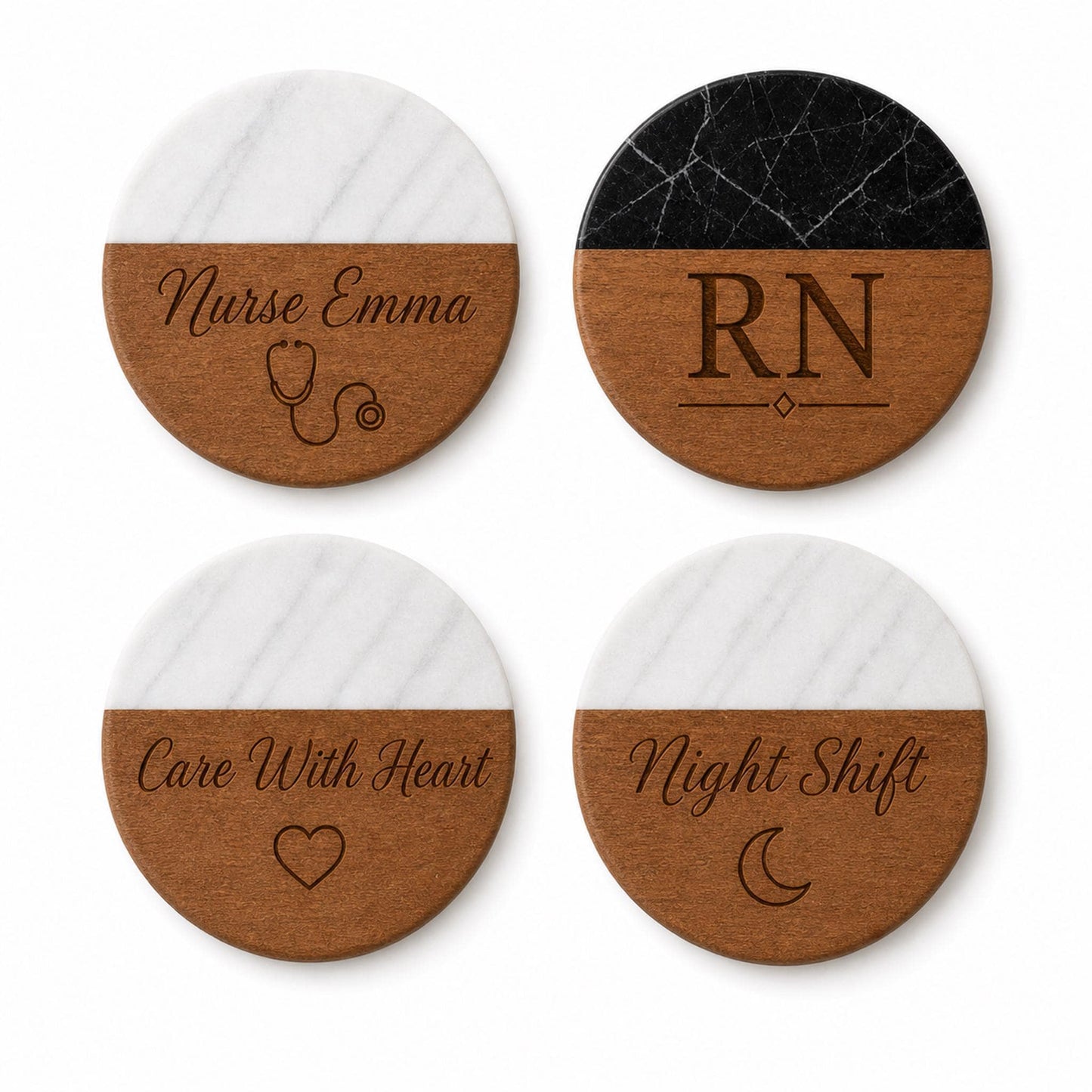 Nurse Marble & Wood Coasters product image 2