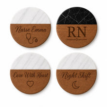 Nurse Marble & Wood Coasters