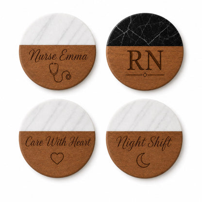 Nurse Marble & Wood Coasters product image 2