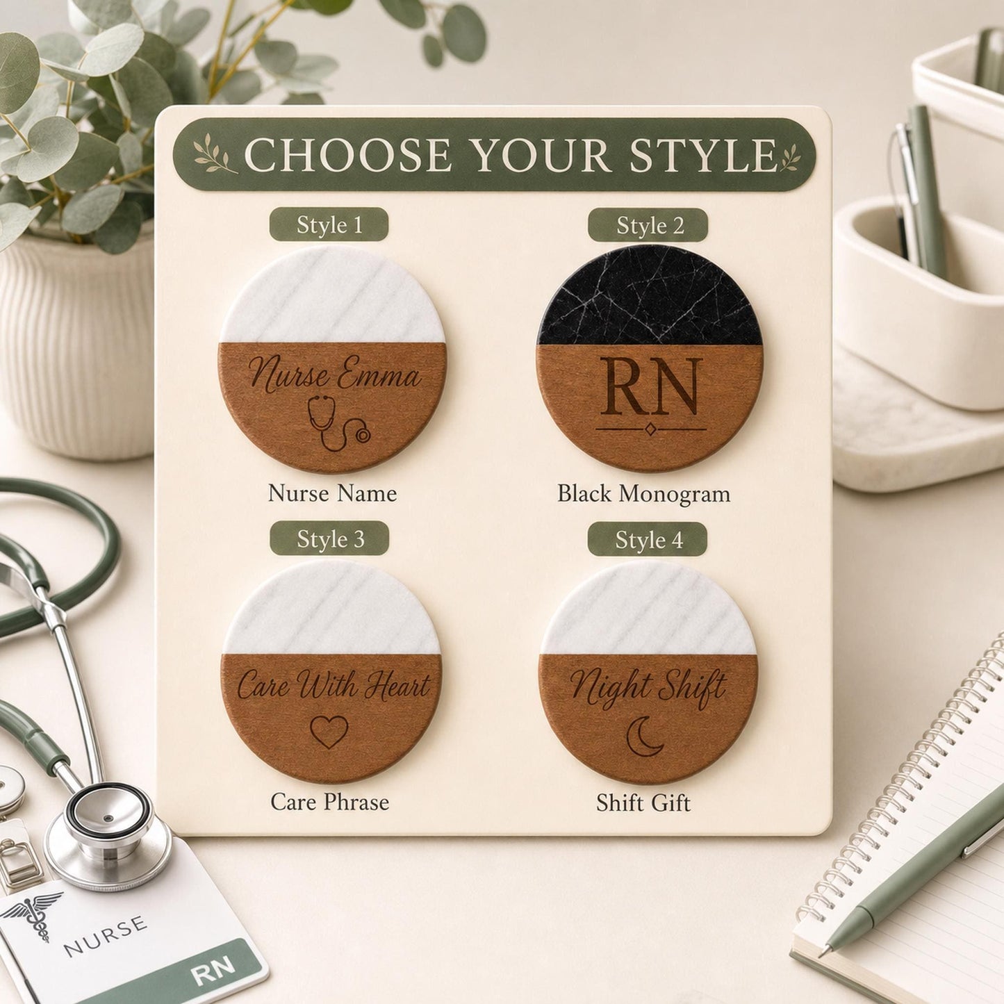Nurse Marble & Wood Coasters product image 3