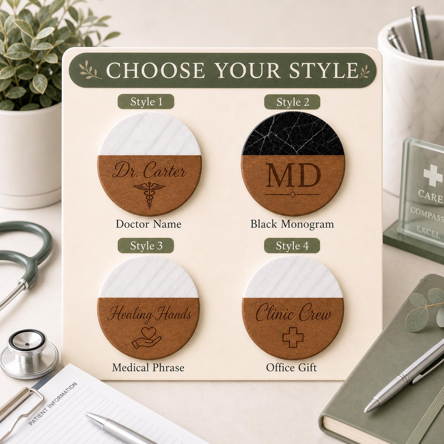 Doctor Marble & Wood Coasters product image 3
