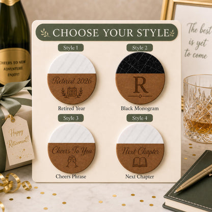 Retirement Marble & Wood Coasters product image 3