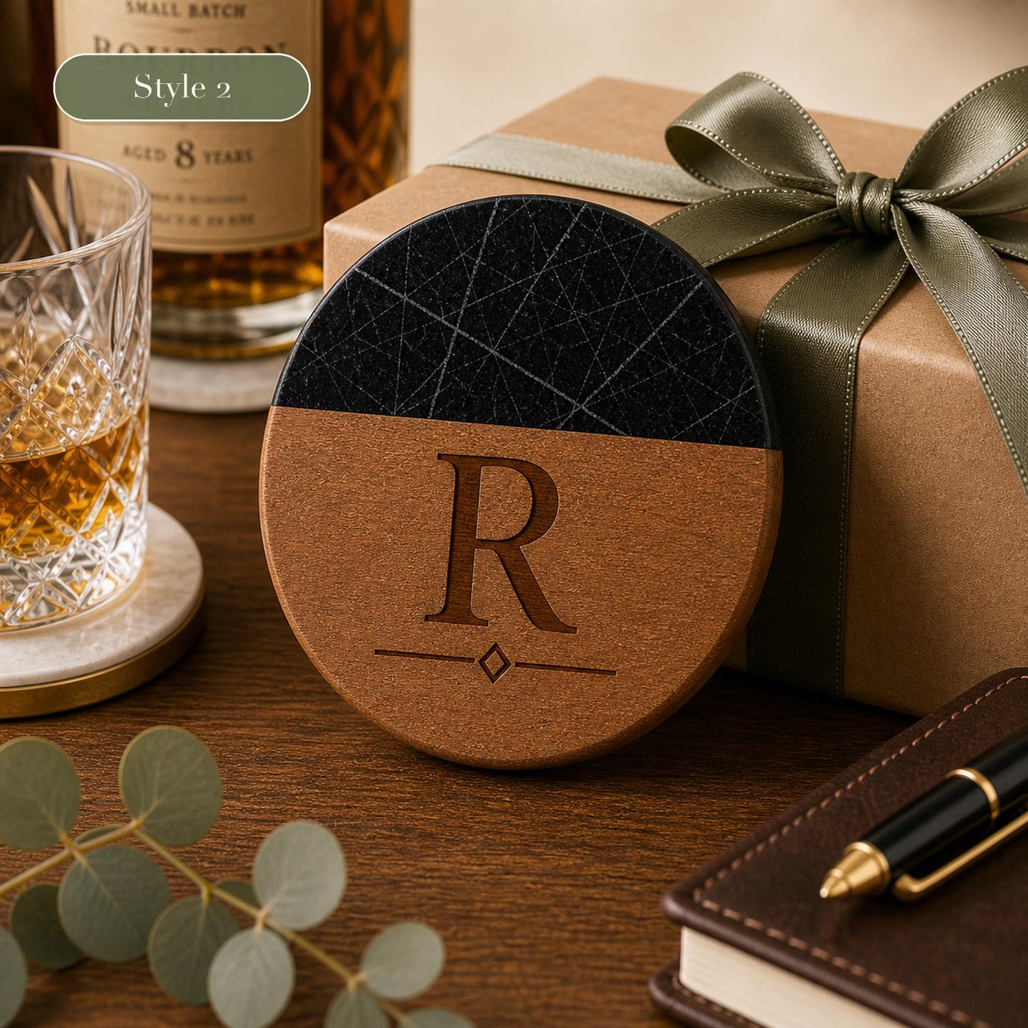 Retirement Marble & Wood Coasters product image 6