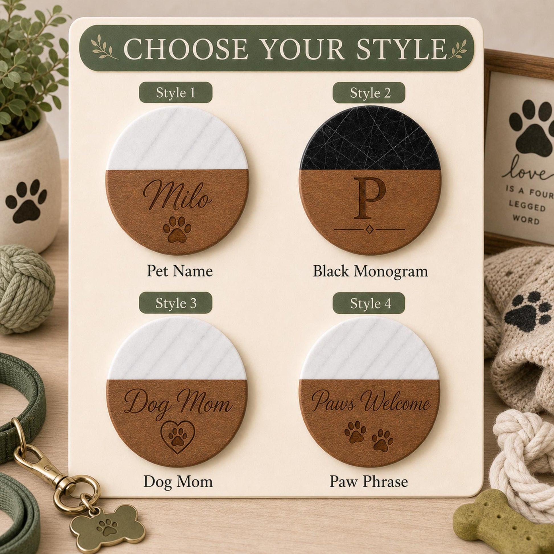 Pet Marble & Wood Coasters product image 3