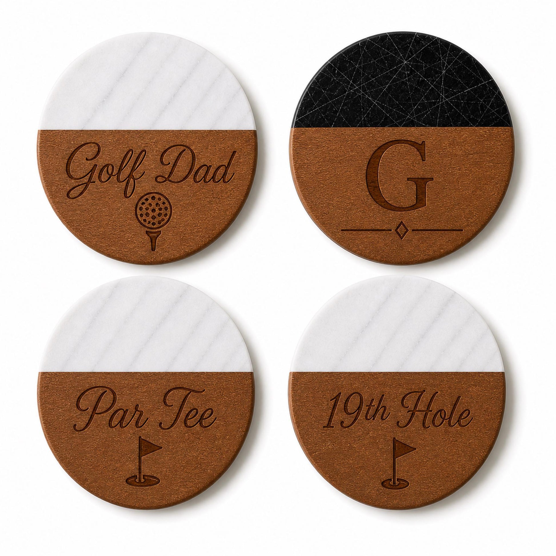 Golf Marble & Wood Coasters product image 2