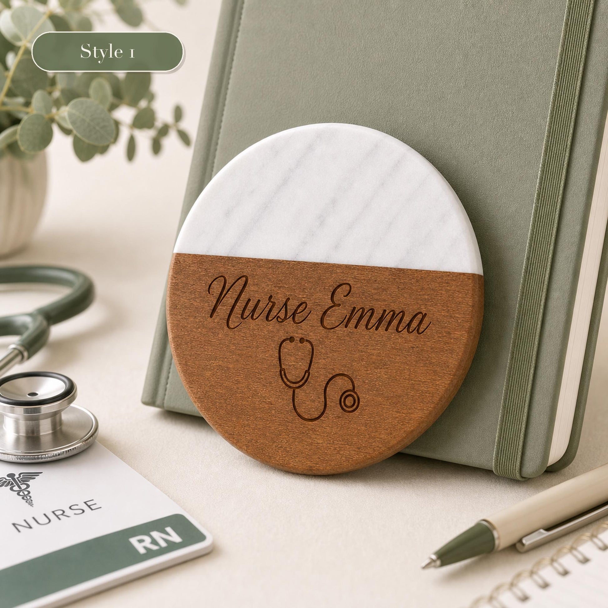 Nurse Marble & Wood Coasters product image 5