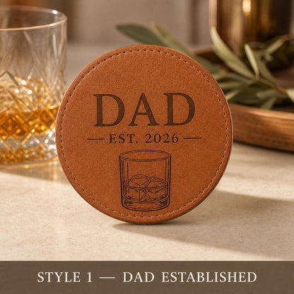 Style 1 leather coasters for dad