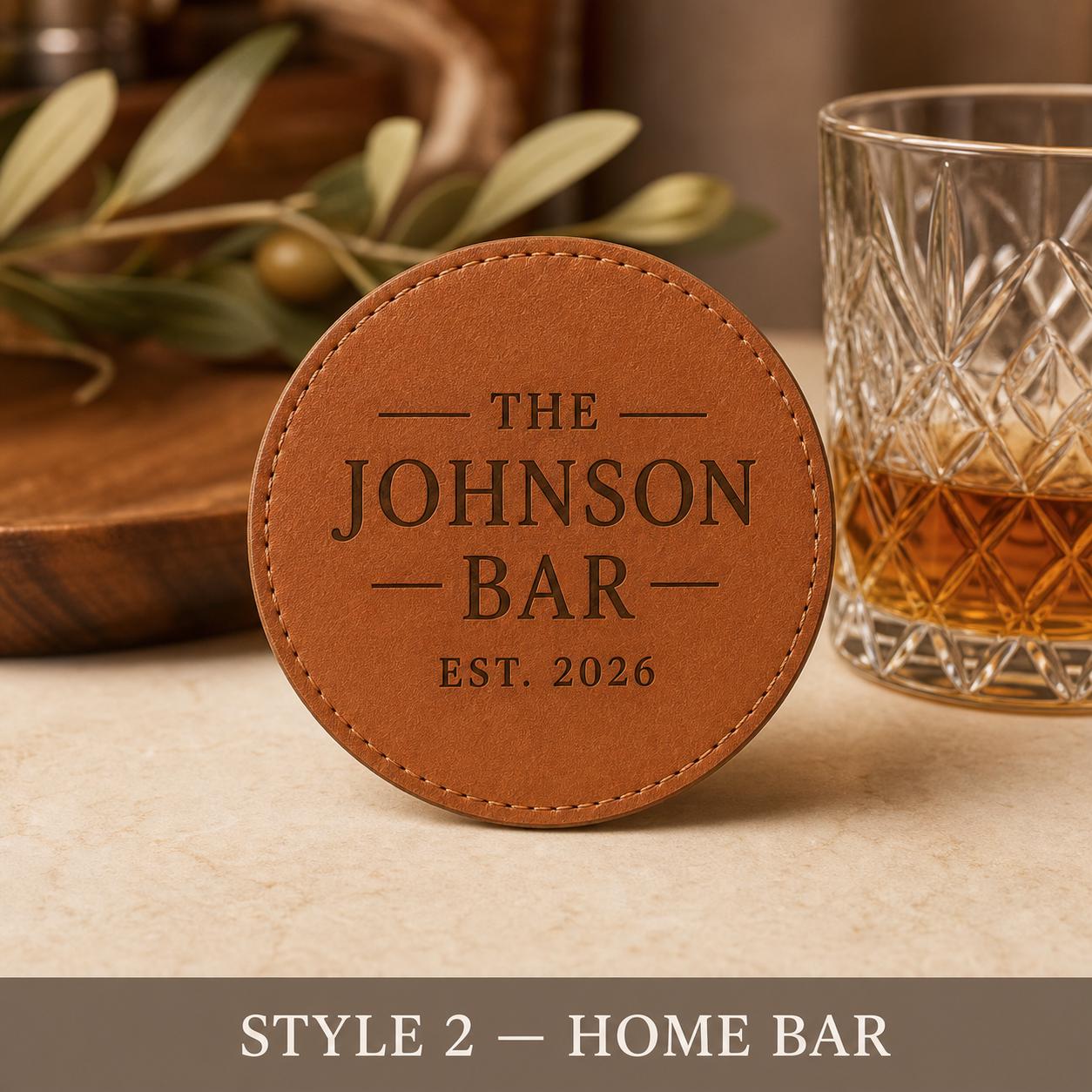 Style 2 leather coasters for dad