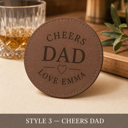 Style 3 leather coasters for dad