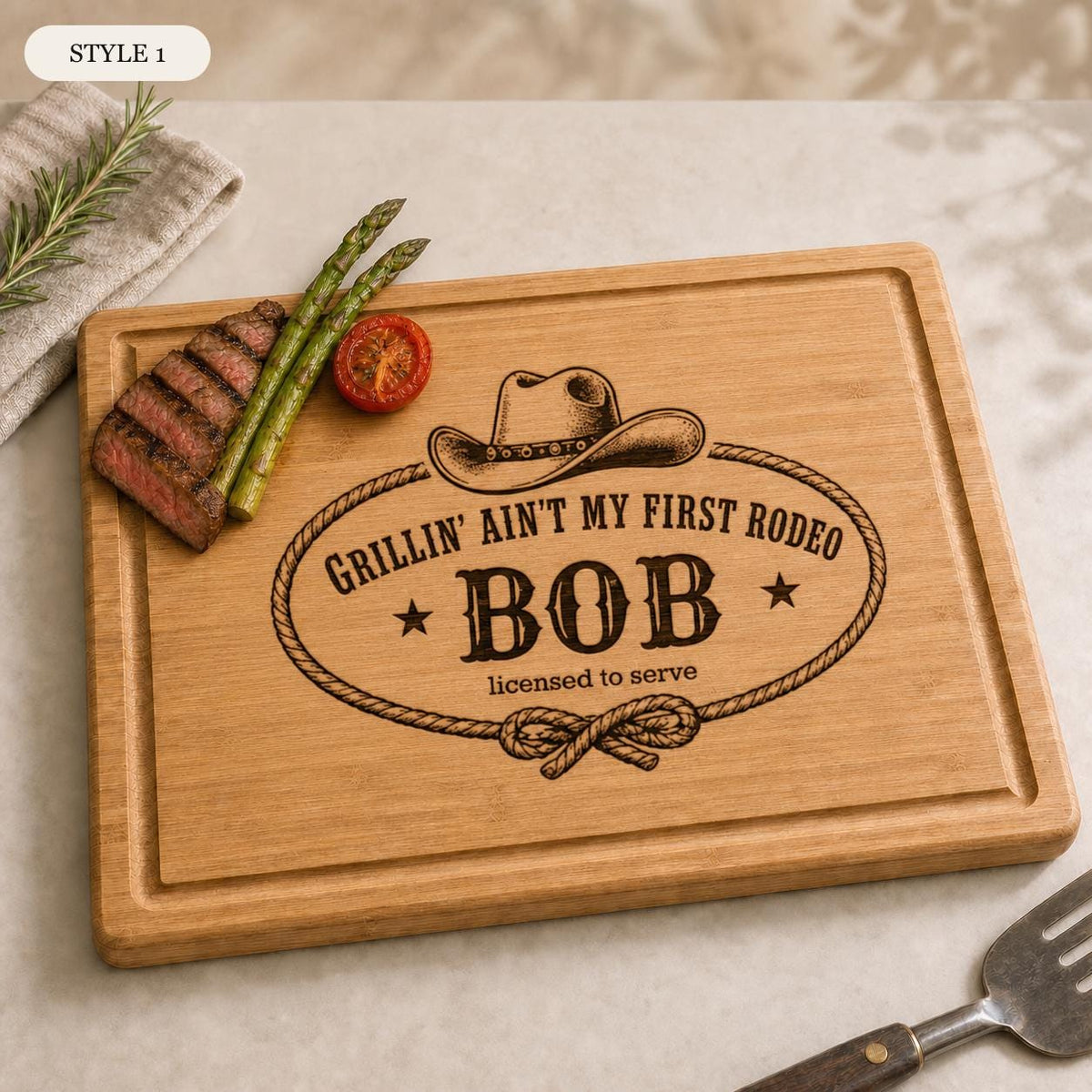 Cowboy BBQ Bamboo Cutting Board product image 9