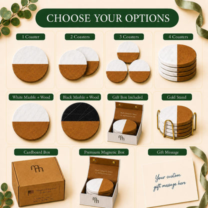 Mountain Cabin Marble & Wood Coasters product image 4