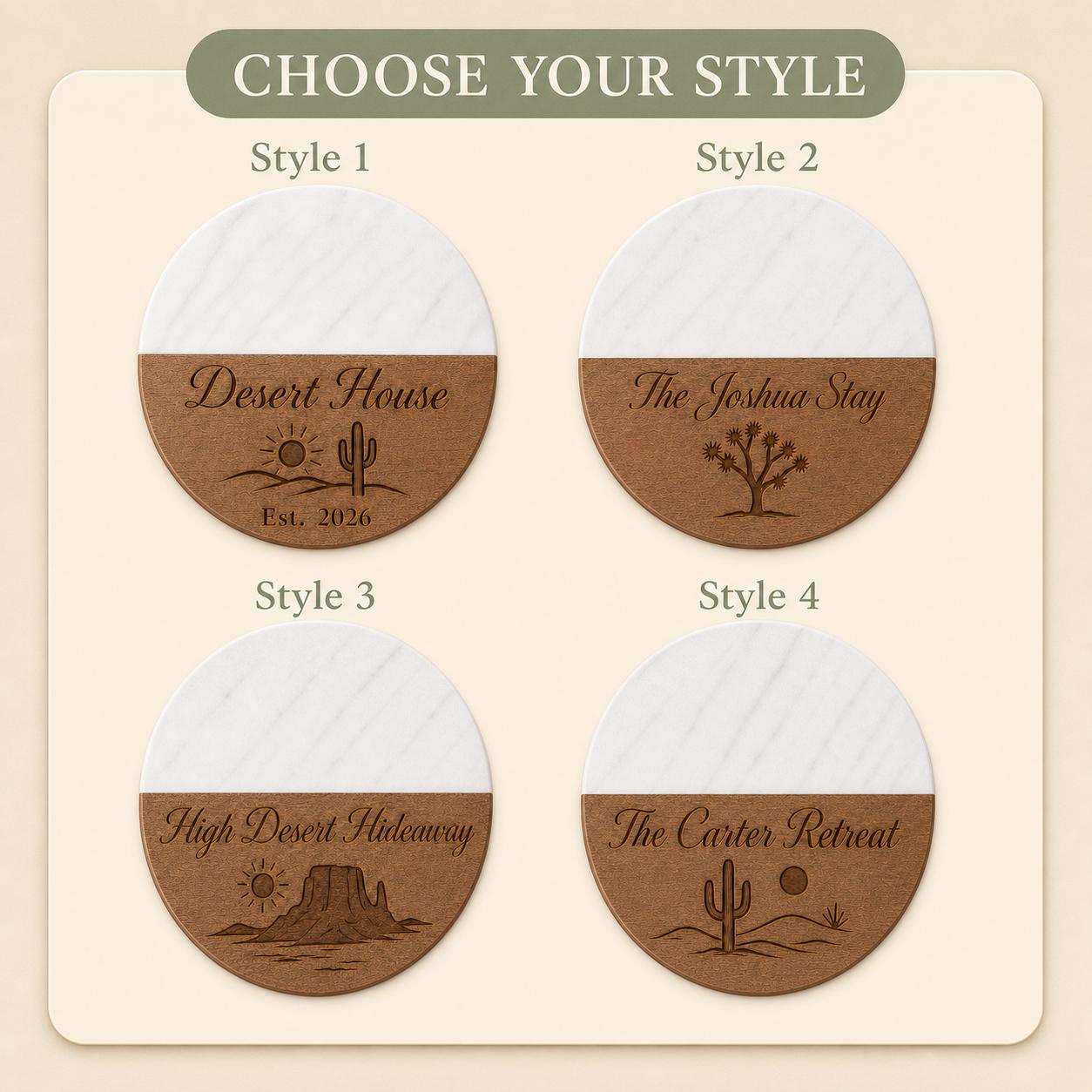 Desert House Marble & Wood Coasters product image 3